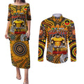 Custom GWS Giants NAIDOC Week 2024 Couples Matching Puletasi and Long Sleeve Button Shirt Mascot Football