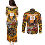 Custom GWS Giants NAIDOC Week 2024 Couples Matching Puletasi and Long Sleeve Button Shirt Mascot Football