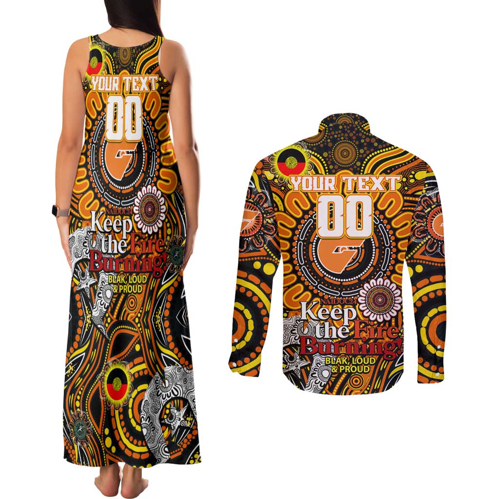 Custom GWS Giants NAIDOC Week 2024 Couples Matching Tank Maxi Dress and Long Sleeve Button Shirt Mascot Football