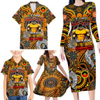 Custom GWS Giants NAIDOC Week 2024 Family Matching Long Sleeve Bodycon Dress and Hawaiian Shirt Mascot Football