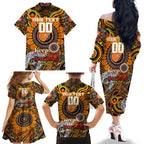 Custom GWS Giants NAIDOC Week 2024 Family Matching Off The Shoulder Long Sleeve Dress and Hawaiian Shirt Mascot Football