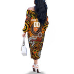 Custom GWS Giants NAIDOC Week 2024 Family Matching Off The Shoulder Long Sleeve Dress and Hawaiian Shirt Mascot Football