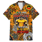Custom GWS Giants NAIDOC Week 2024 Family Matching Off Shoulder Short Dress and Hawaiian Shirt Mascot Football
