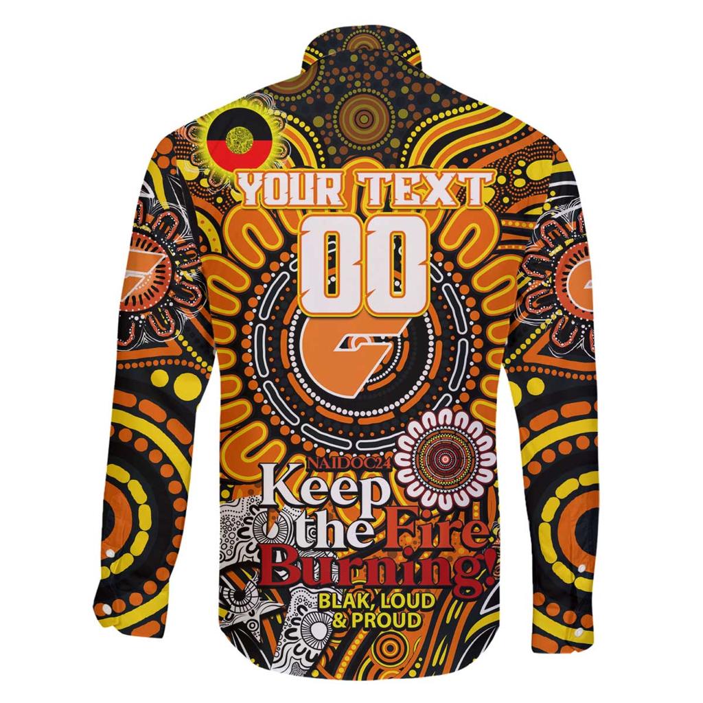 Custom GWS Giants NAIDOC Week 2024 Family Matching Off Shoulder Short Dress and Hawaiian Shirt Mascot Football