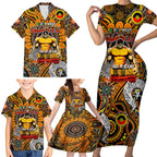 Custom GWS Giants NAIDOC Week 2024 Family Matching Short Sleeve Bodycon Dress and Hawaiian Shirt Mascot Football