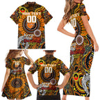 Custom GWS Giants NAIDOC Week 2024 Family Matching Short Sleeve Bodycon Dress and Hawaiian Shirt Mascot Football