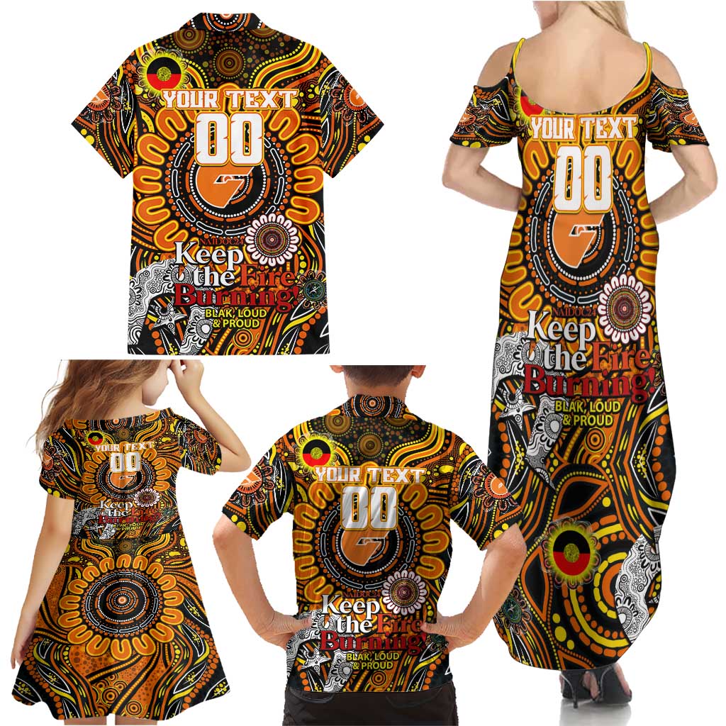 Custom GWS Giants NAIDOC Week 2024 Family Matching Summer Maxi Dress and Hawaiian Shirt Mascot Football