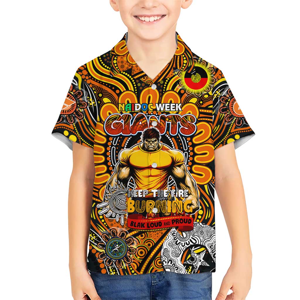 Custom GWS Giants NAIDOC Week 2024 Kid Hawaiian Shirt Mascot Football
