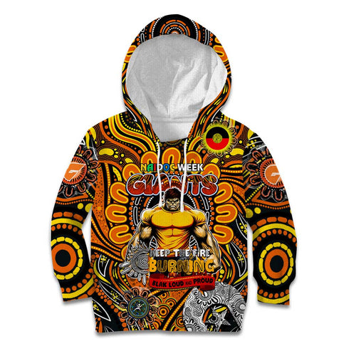 Custom GWS Giants NAIDOC Week 2024 Kid Hoodie Mascot Football