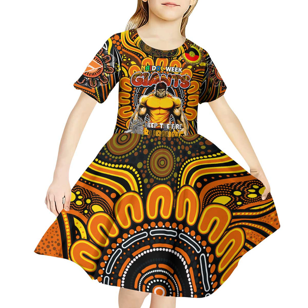 Custom GWS Giants NAIDOC Week 2024 Kid Short Sleeve Dress Mascot Football