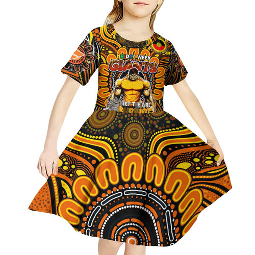 Custom GWS Giants NAIDOC Week 2024 Kid Short Sleeve Dress Mascot Football
