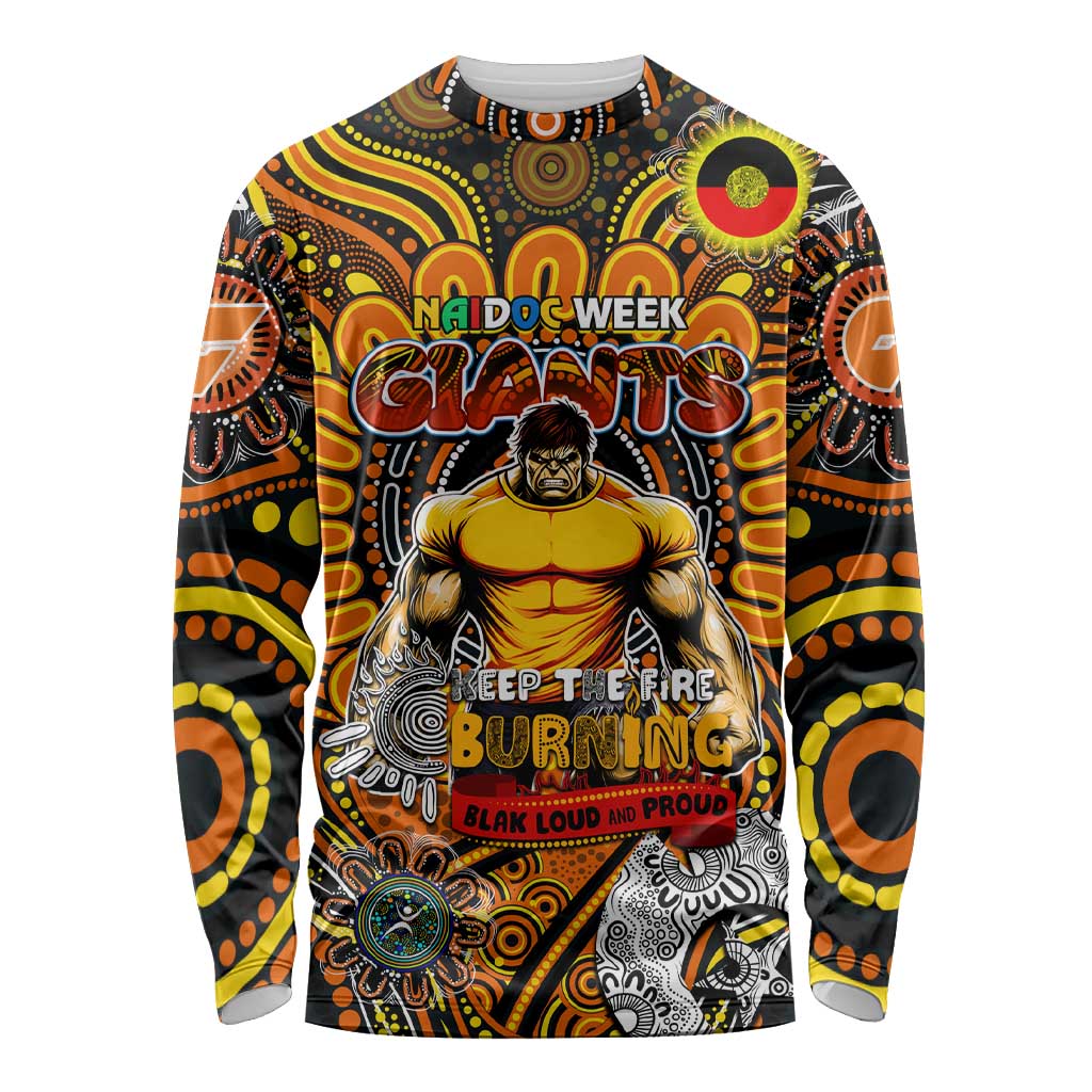 Custom GWS Giants NAIDOC Week 2024 Long Sleeve Shirt Mascot Football