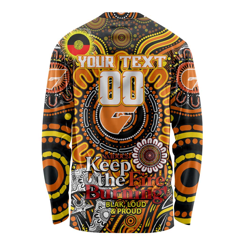 Custom GWS Giants NAIDOC Week 2024 Long Sleeve Shirt Mascot Football