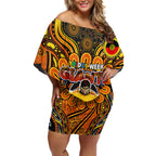 Custom GWS Giants NAIDOC Week 2024 Off Shoulder Short Dress Mascot Football