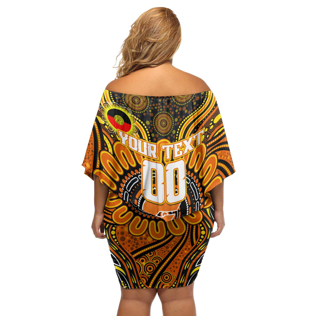 Custom GWS Giants NAIDOC Week 2024 Off Shoulder Short Dress Mascot Football