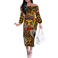 Custom GWS Giants NAIDOC Week 2024 Off The Shoulder Long Sleeve Dress Mascot Football