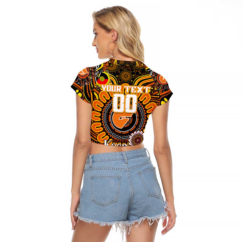 Custom GWS Giants NAIDOC Week 2024 Raglan Cropped T Shirt Mascot Football