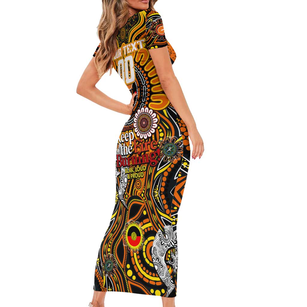 Custom GWS Giants NAIDOC Week 2024 Short Sleeve Bodycon Dress Mascot Football