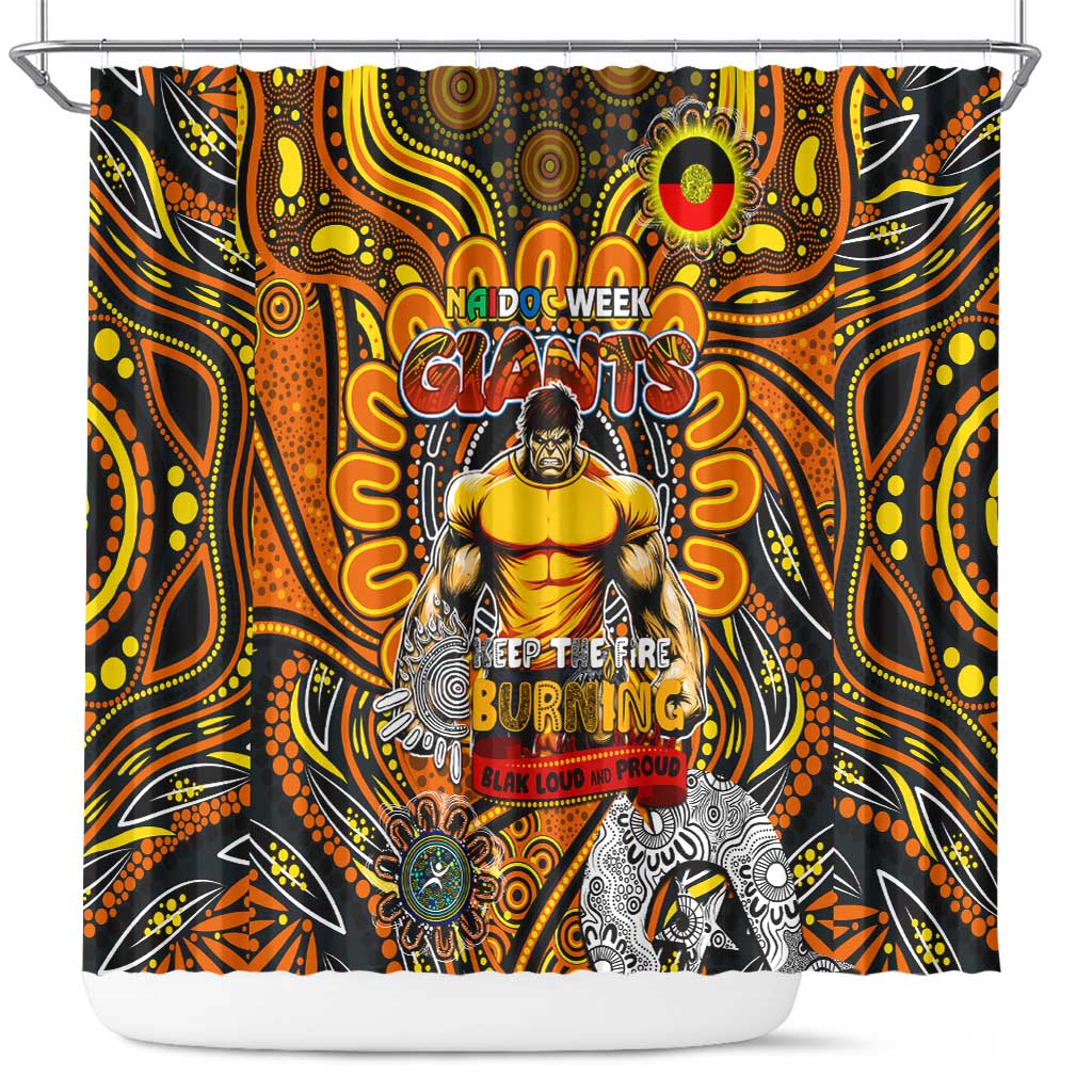 GWS Giants NAIDOC Week 2024 Shower Curtain Mascot Football