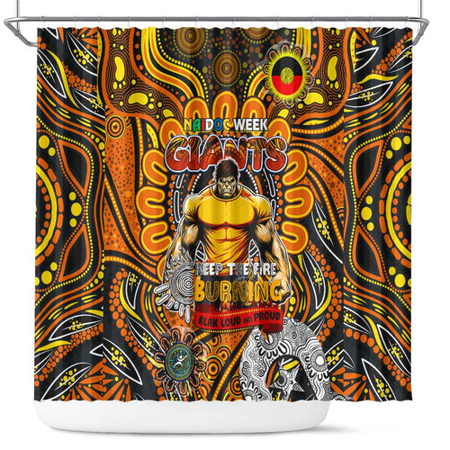 GWS Giants NAIDOC Week 2024 Shower Curtain Mascot Football