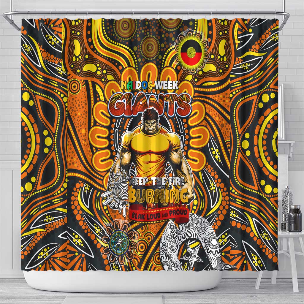 GWS Giants NAIDOC Week 2024 Shower Curtain Mascot Football