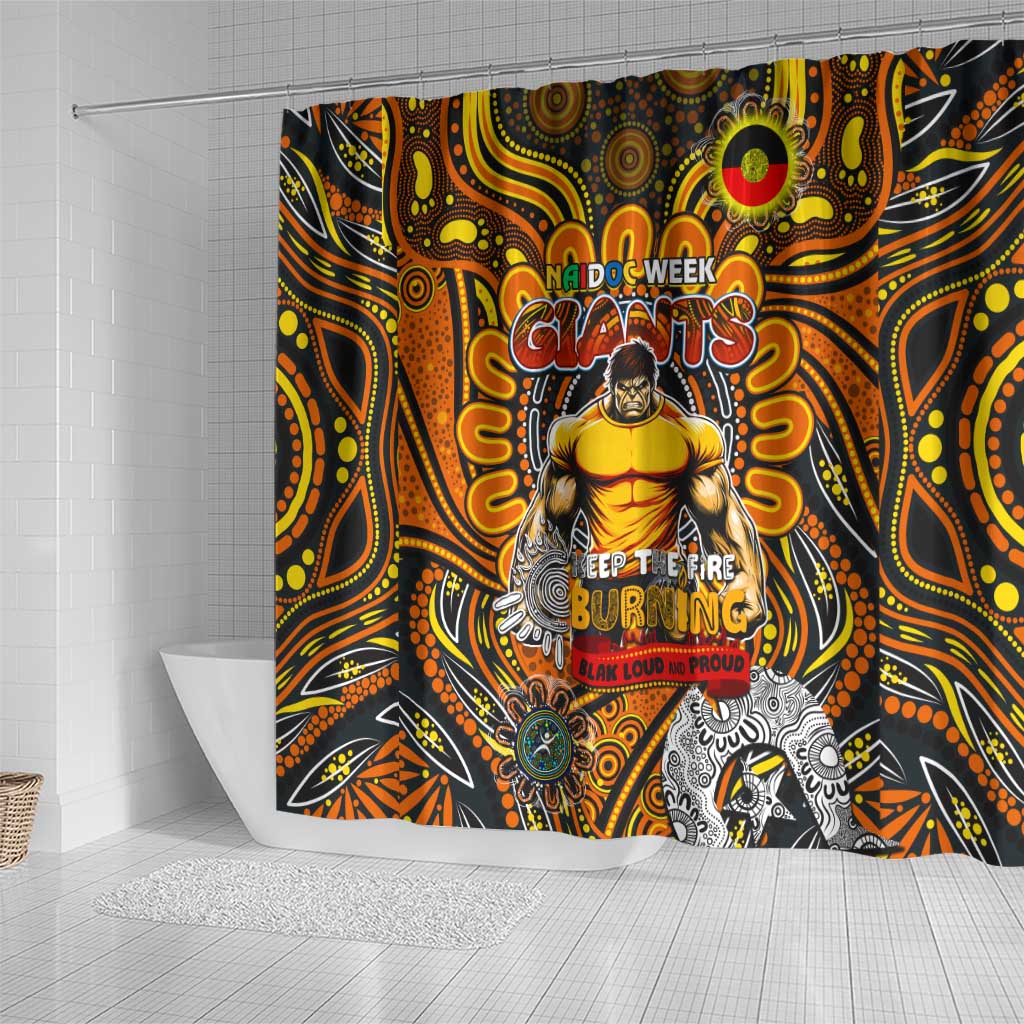 GWS Giants NAIDOC Week 2024 Shower Curtain Mascot Football