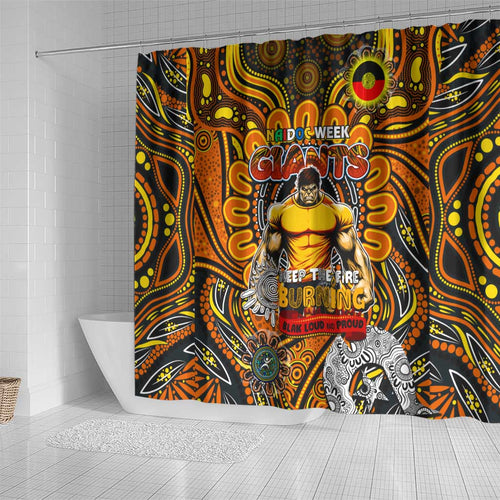 GWS Giants NAIDOC Week 2024 Shower Curtain Mascot Football