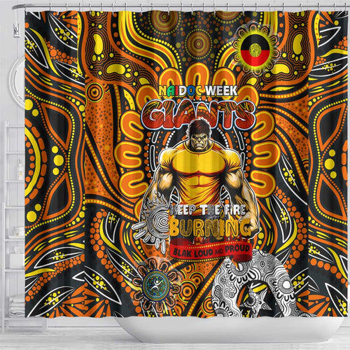 GWS Giants NAIDOC Week 2024 Shower Curtain Mascot Football