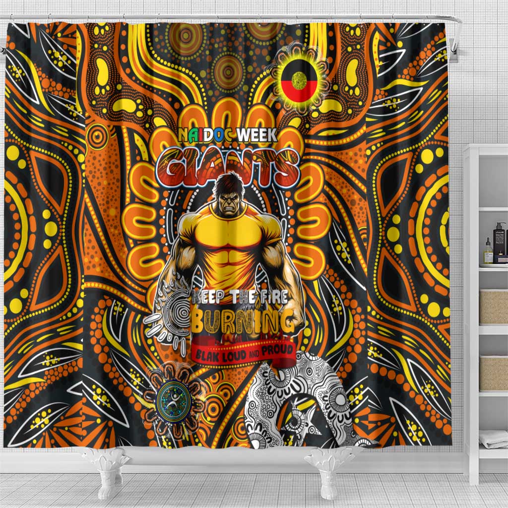 GWS Giants NAIDOC Week 2024 Shower Curtain Mascot Football