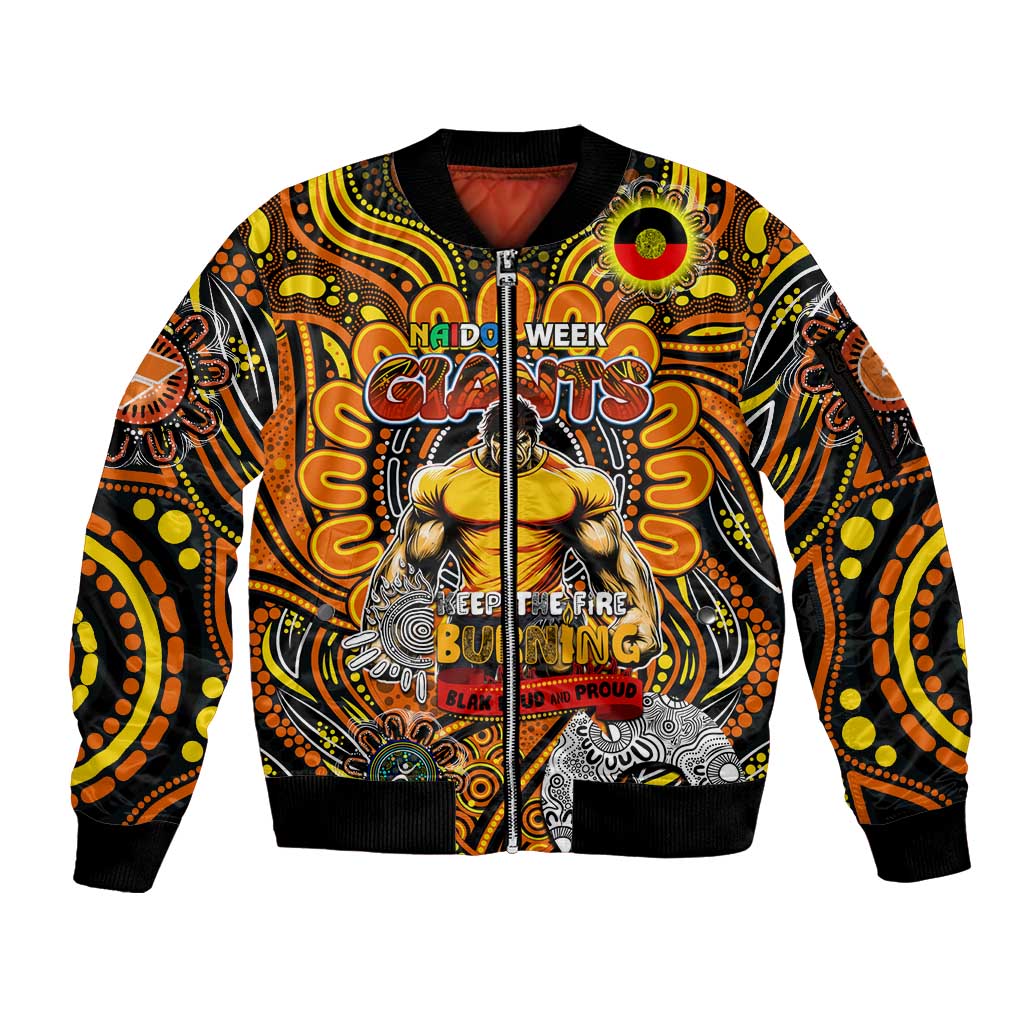 Custom GWS Giants NAIDOC Week 2024 Sleeve Zip Bomber Jacket Mascot Football