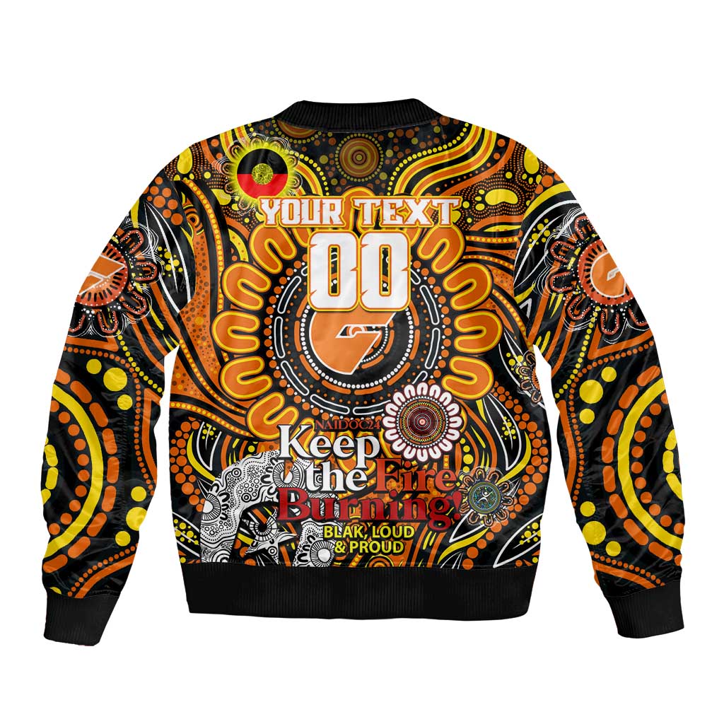 Custom GWS Giants NAIDOC Week 2024 Sleeve Zip Bomber Jacket Mascot Football