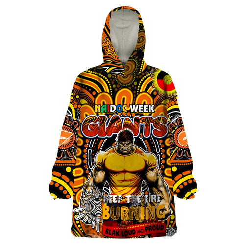 Custom GWS Giants NAIDOC Week 2024 Wearable Blanket Hoodie Mascot Football