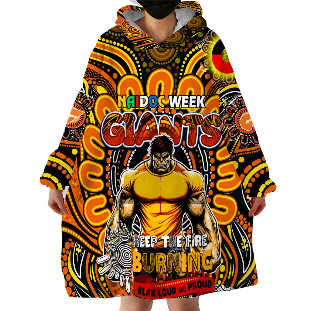 Custom GWS Giants NAIDOC Week 2024 Wearable Blanket Hoodie Mascot Football