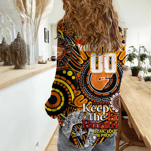 Custom GWS Giants NAIDOC Week 2024 Women Casual Shirt Mascot Football