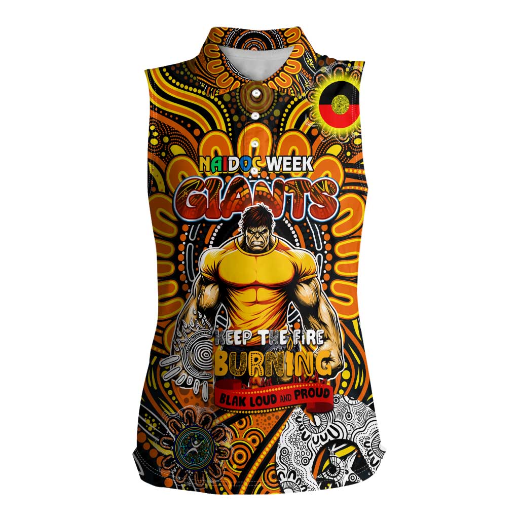 Custom GWS Giants NAIDOC Week 2024 Women Sleeveless Polo Shirt Mascot Football
