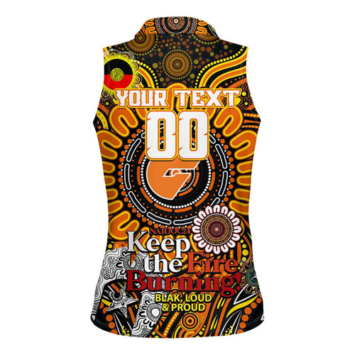 Custom GWS Giants NAIDOC Week 2024 Women Sleeveless Polo Shirt Mascot Football