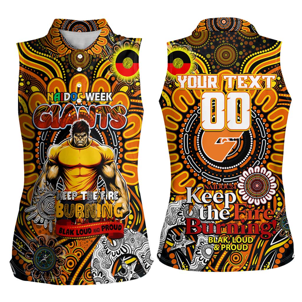 Custom GWS Giants NAIDOC Week 2024 Women Sleeveless Polo Shirt Mascot Football