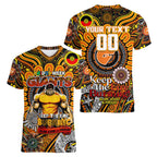 Custom GWS Giants NAIDOC Week 2024 Women V-Neck T-Shirt Mascot Football