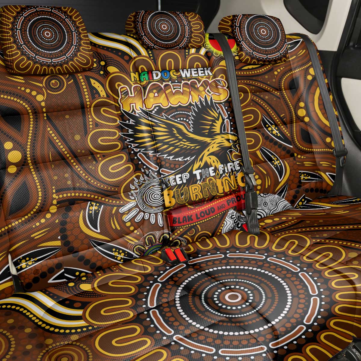Hawthorn Hawks NAIDOC Week 2024 Back Car Seat Cover Mascot Football