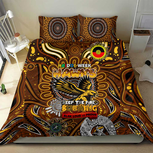 Hawthorn Hawks NAIDOC Week 2024 Bedding Set Mascot Football
