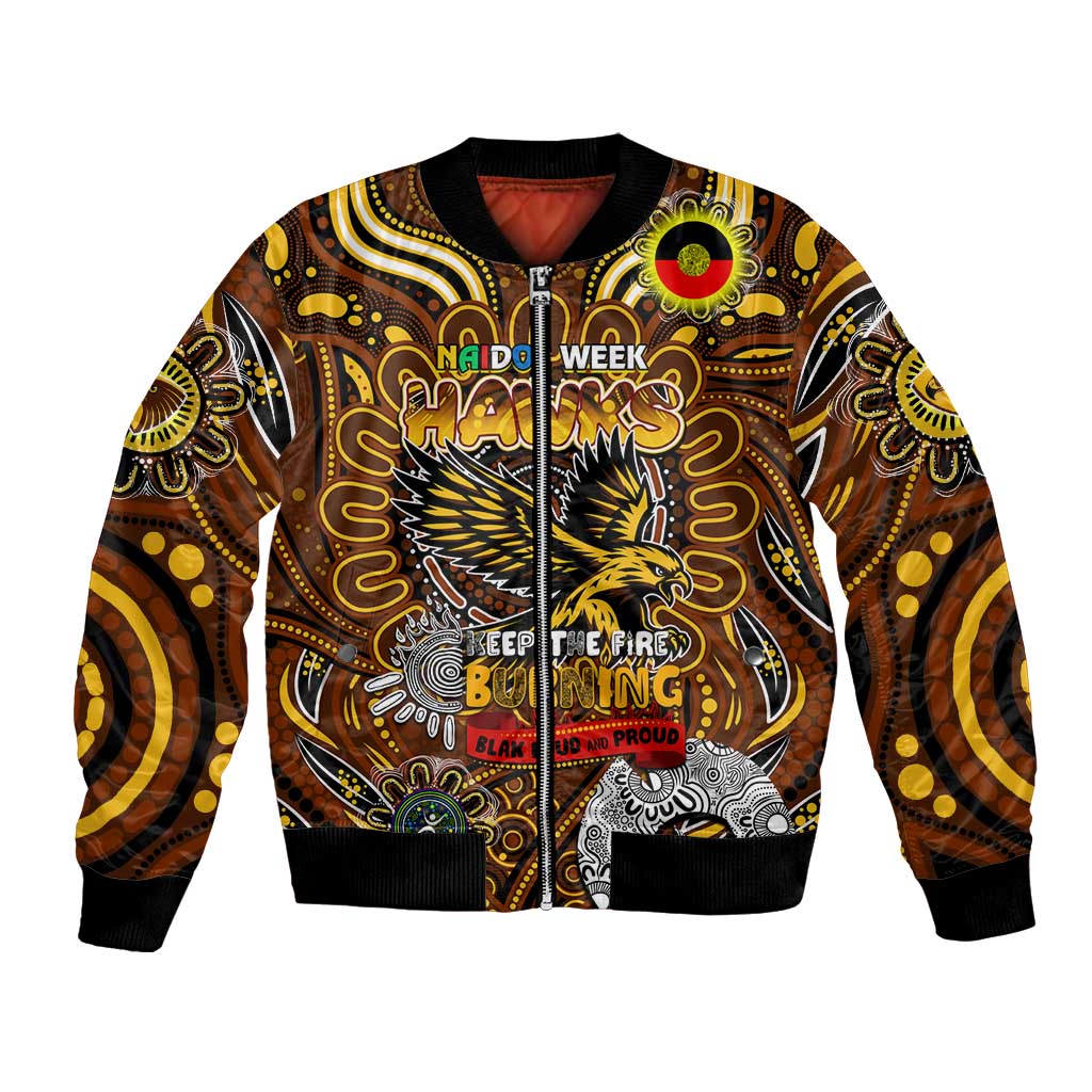 Custom Hawthorn Hawks NAIDOC Week 2024 Bomber Jacket Mascot Football