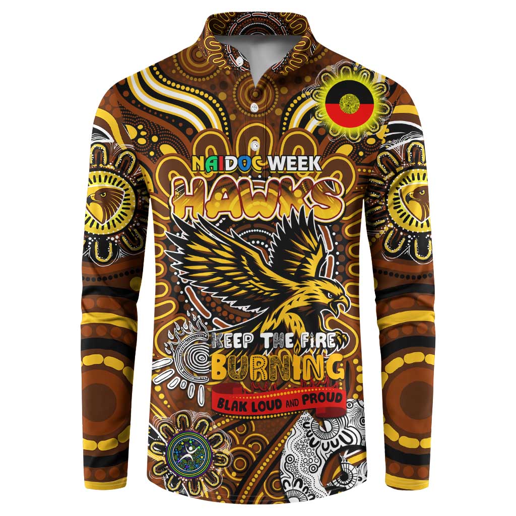 Custom Hawthorn Hawks NAIDOC Week 2024 Button Sweatshirt Mascot Football