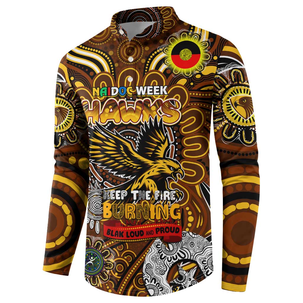 Custom Hawthorn Hawks NAIDOC Week 2024 Button Sweatshirt Mascot Football