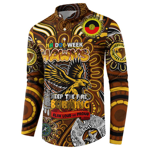Custom Hawthorn Hawks NAIDOC Week 2024 Button Sweatshirt Mascot Football