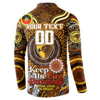 Custom Hawthorn Hawks NAIDOC Week 2024 Button Sweatshirt Mascot Football