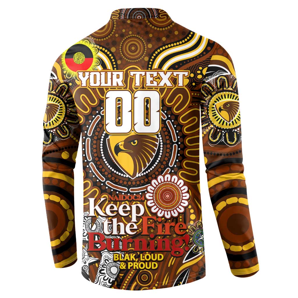 Custom Hawthorn Hawks NAIDOC Week 2024 Button Sweatshirt Mascot Football