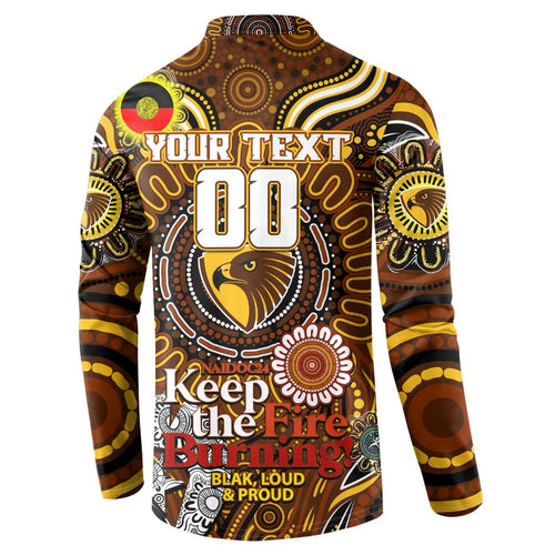 Custom Hawthorn Hawks NAIDOC Week 2024 Button Sweatshirt Mascot Football