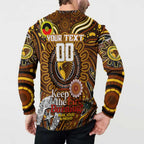 Custom Hawthorn Hawks NAIDOC Week 2024 Button Sweatshirt Mascot Football