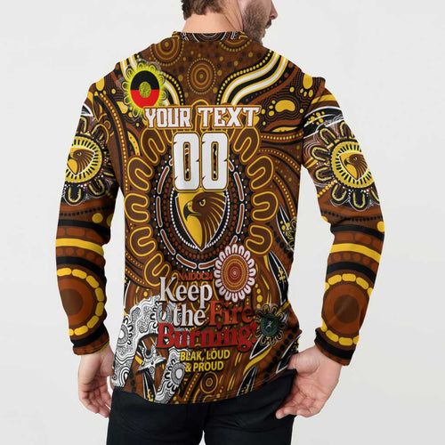 Custom Hawthorn Hawks NAIDOC Week 2024 Button Sweatshirt Mascot Football