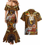 Custom Hawthorn Hawks NAIDOC Week 2024 Couples Matching Mermaid Dress and Hawaiian Shirt Mascot Football